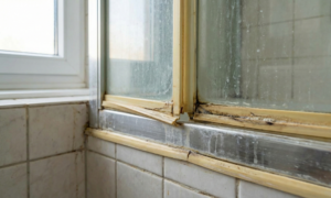 como debo limpiar las gomas amarillentas de mi mampara de baño