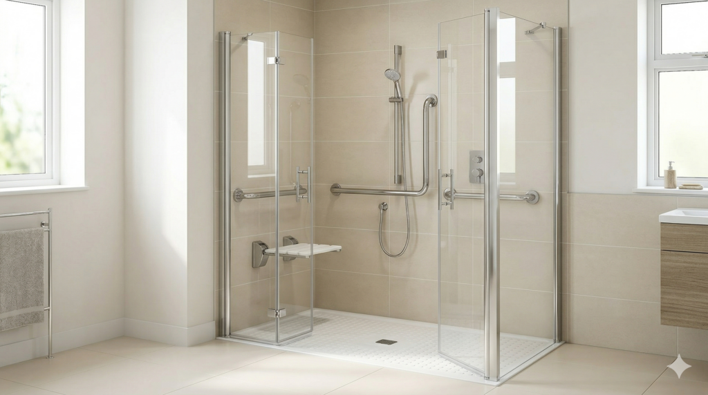 Mamparas de ducha para personas mayores o con movilidad reducida